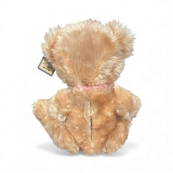 The Bear Factory Signature Collection Plush Teddy Bear 15" Beige With Pink Ribbo - Picture 2 of 6